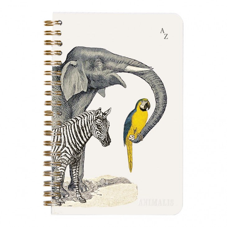 CLAIREFONTAINE Animalis Wirebound Index Notebook 11x17cm 100s Lined Elephant