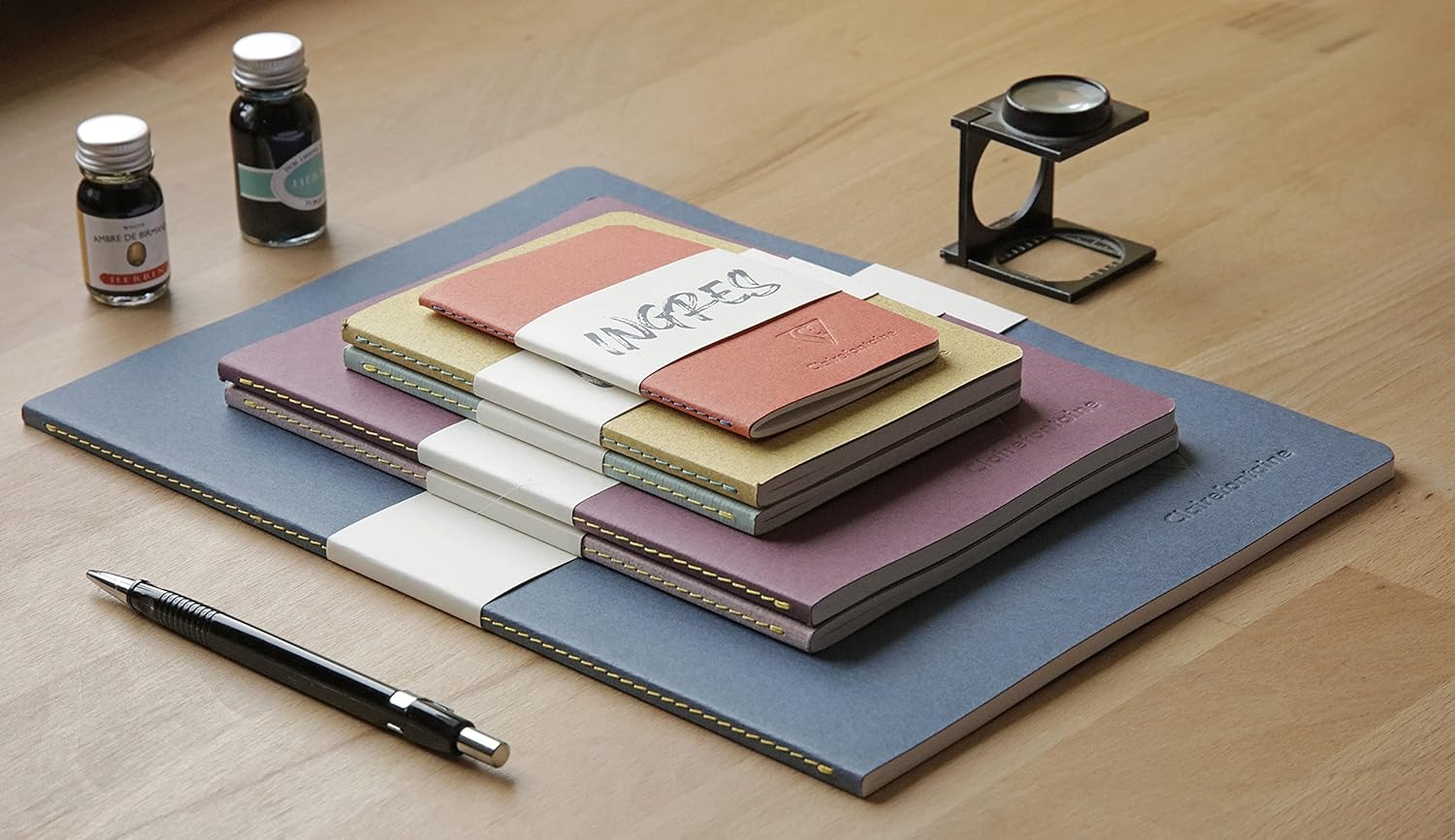 CLAIREFONTAINE INGRES Stapled Notebook 7.5x12cm Lined 24s Assorted