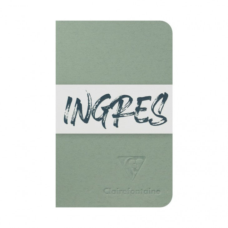 CLAIREFONTAINE Ingres Stapled Notebook 7.5x12cm Lined 24s Sea Green/Yellow