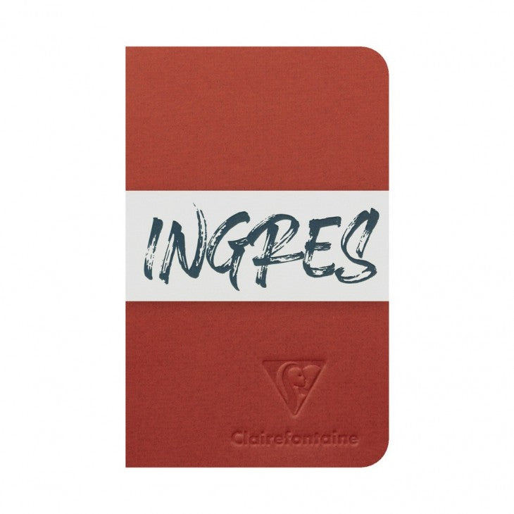 CLAIREFONTAINE Ingres Stapled Notebook 7.5x12cm Lined 24s Red/Dark Blue