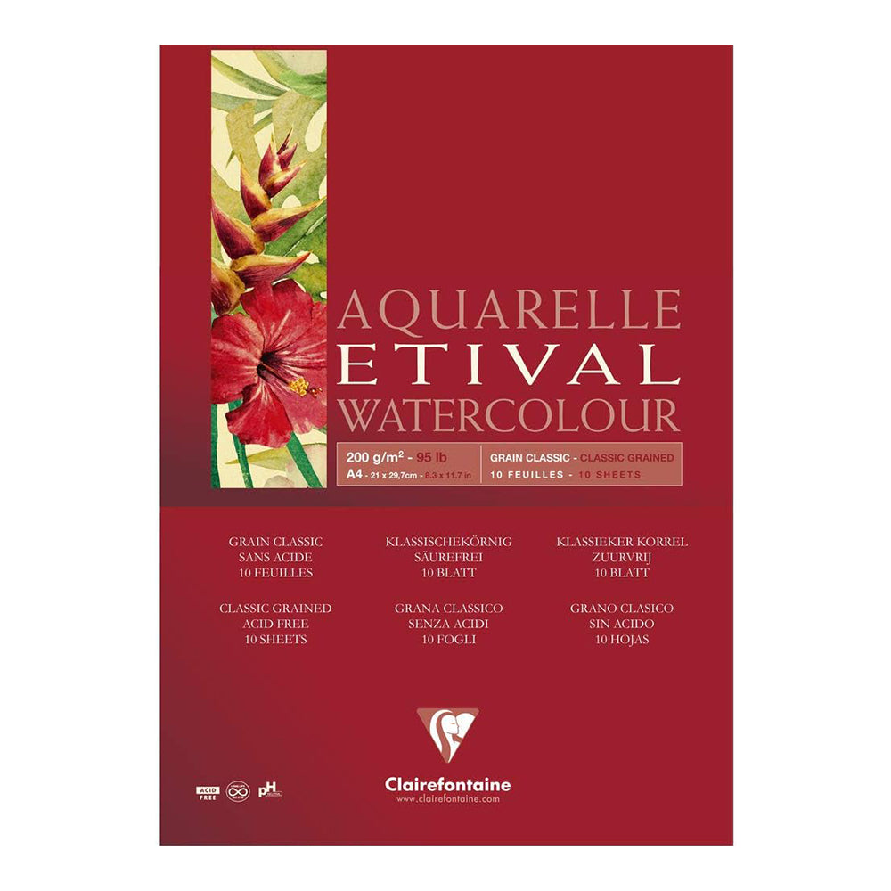 CLAIREFONTAINE Etival Pad Classic Grain 200g A4 10s
