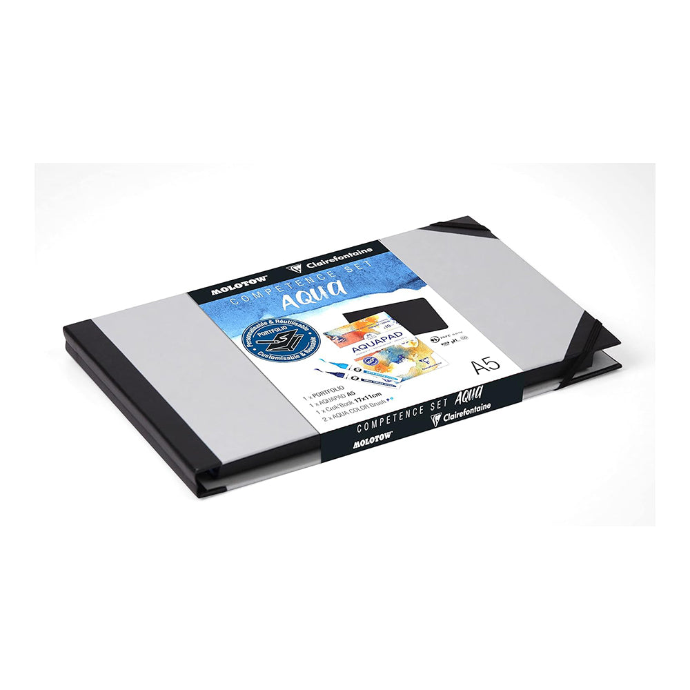CLAIREFONTAINE Competence Aqua Set A5 Pad+Portfolio 16.5x26cm