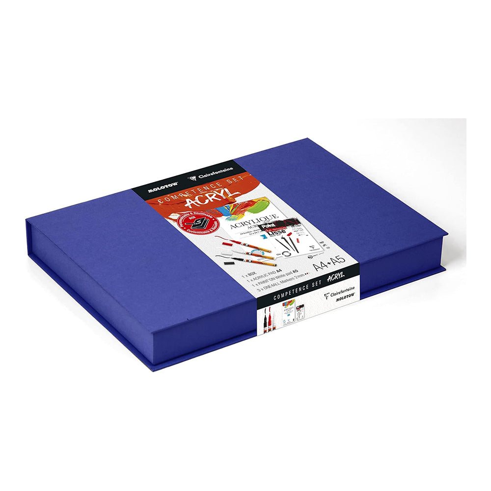 CLAIREFONTAINE Competence Acryl Set A4 Pad+Box 33x23.2x3.6cm