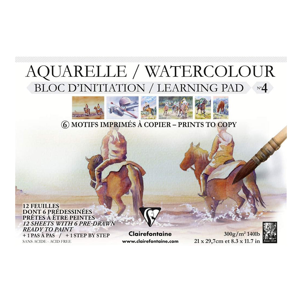 CLAIREFONTAINE Learning Pad No.4 Watercolour A4 300g