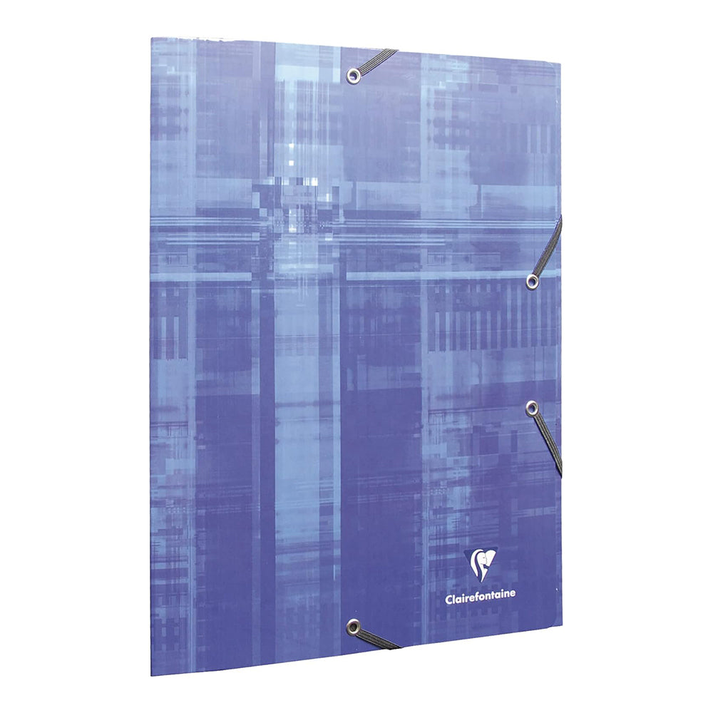 CLAIREFONTAINE Elastic Folder 3 Carton Flaps 24x32cm Blue