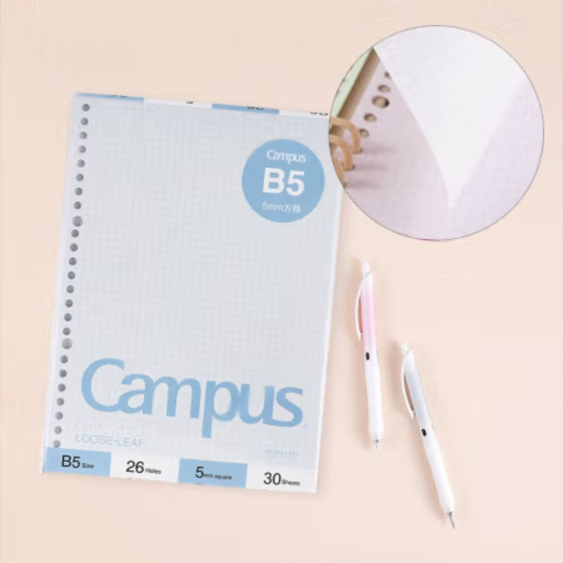 KOKUYO Campus Loose Leaf B5 26h 30s 5mm Grid Blue Default Title