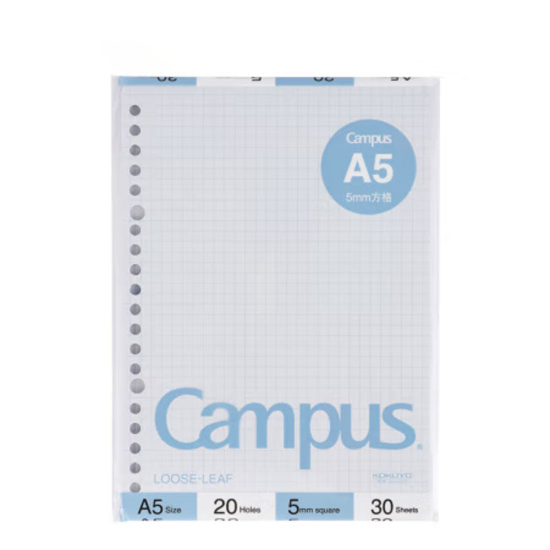 KOKUYO Campus Loose Leaf A5 20h 30s 5mm Grid Blue Default Title
