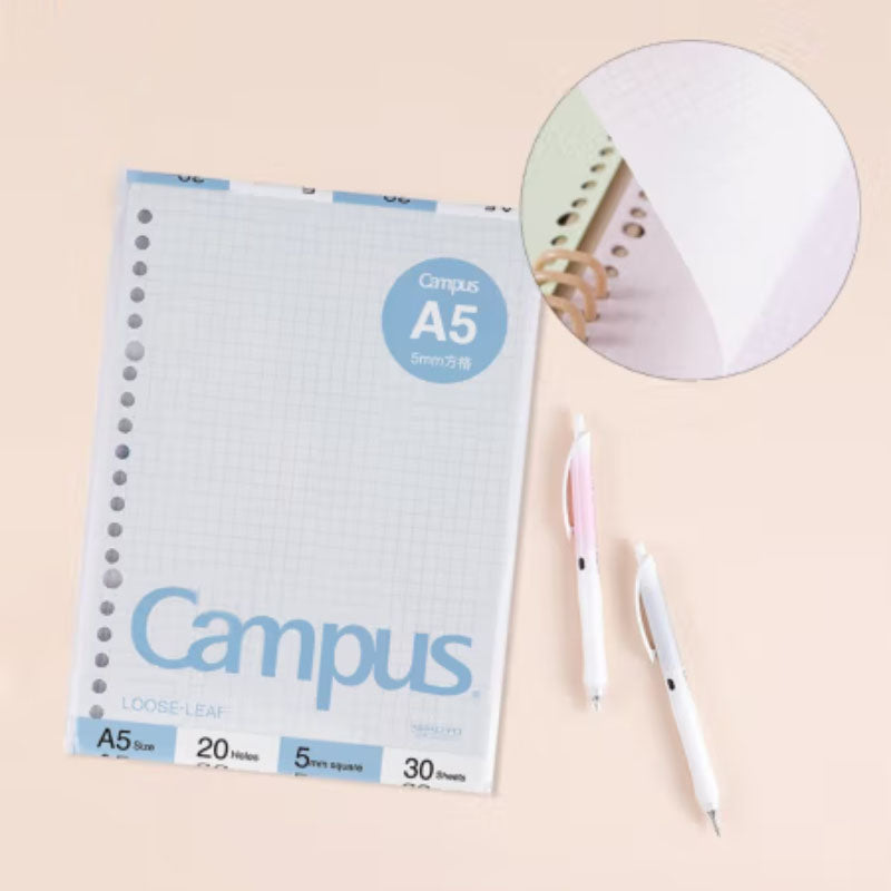 KOKUYO Campus Loose Leaf A5 20h 30s 5mm Grid Blue Default Title