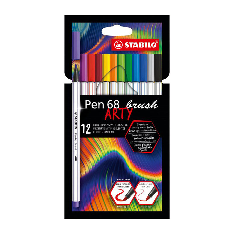 STABILO Pen 68 Brush ARTY Wallet of 12