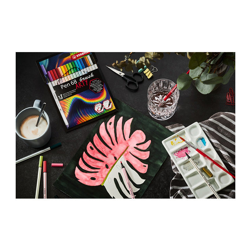 STABILO Pen 68 Brush ARTY Wallet of 12