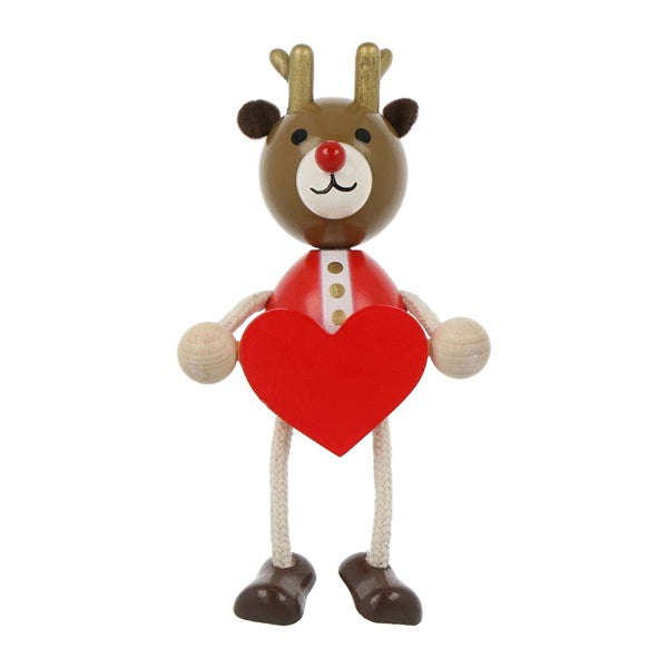 MARK'S Hracky Xmas Wooden Doll Heart Reindeer 1232570
