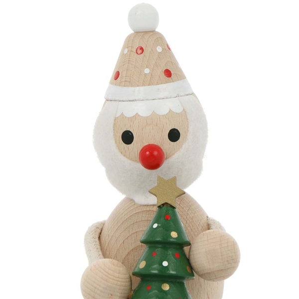 MARK'S Hracky Xmas Wooden Doll Santa Tree-Natural 1232571