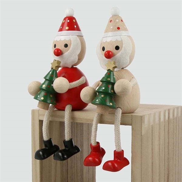 MARK'S Hracky Xmas Wooden Doll Santa Tree-Natural 1232571