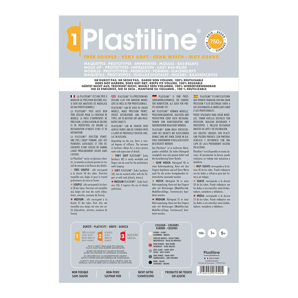 PLASTILINE Modelling Clay 750g 40H Black