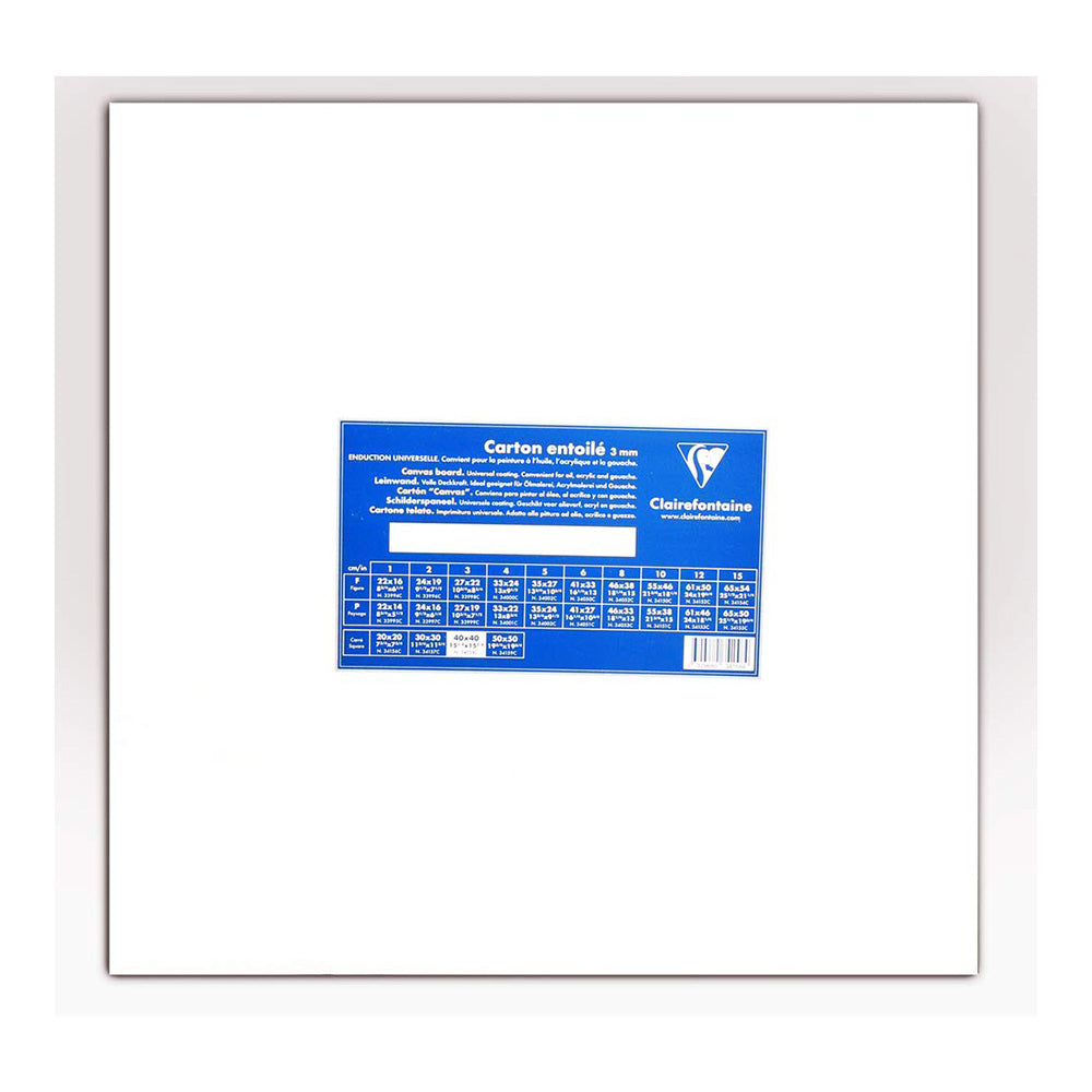 CLAIREFONTAINE Canvas Board White 3mm 40x40cm