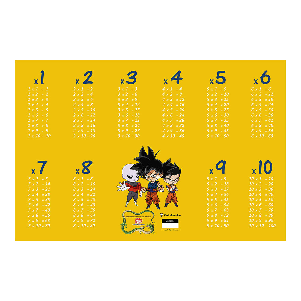CLAIREFONTAINE x Dragon Ball S Desk Blotter 60x40cm with Times Tables