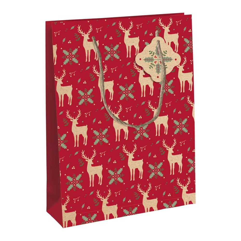 CLAIREFONTAINE Gift Bag L 26.5x14x33cm Lovely Home Red