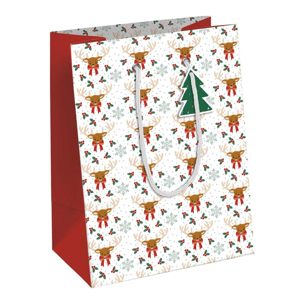 CLAIREFONTAINE Gift Bag M 21.5x10.2x25.3 Reindeer White