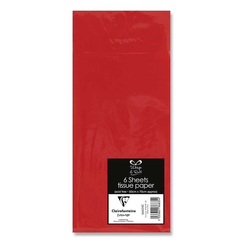 CLAIREFONTAINE Tissue Paper 16g 50x70cm 6s Red