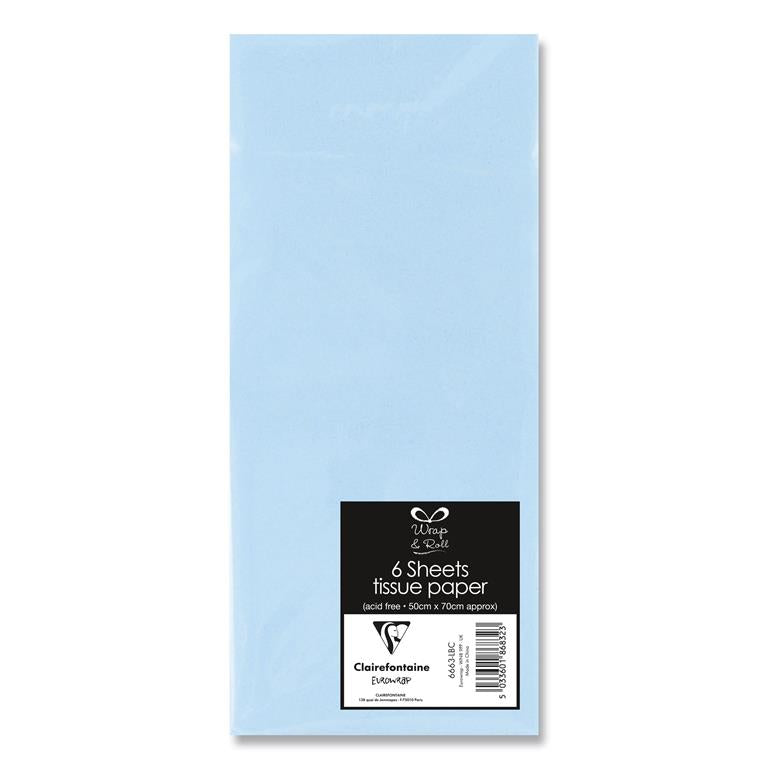 CLAIREFONTAINE Tissue Paper 16g 50x70cm 6s L.Blue