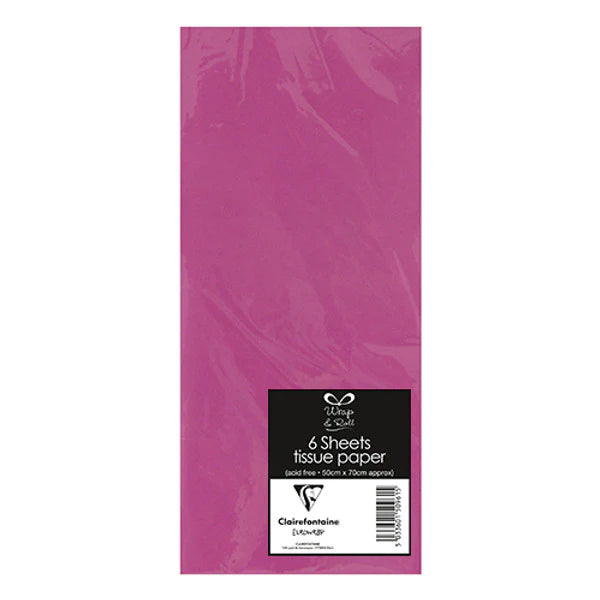 CLAIREFONTAINE Tissue Paper 16g 50x70cm 6s Fuchsia
