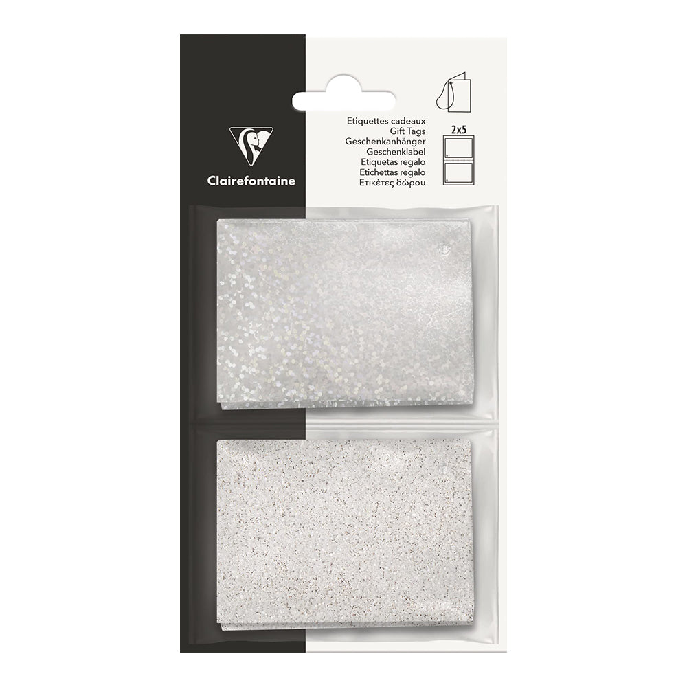 CLAIREFONTAINE Gift Tag Holographic White 10s