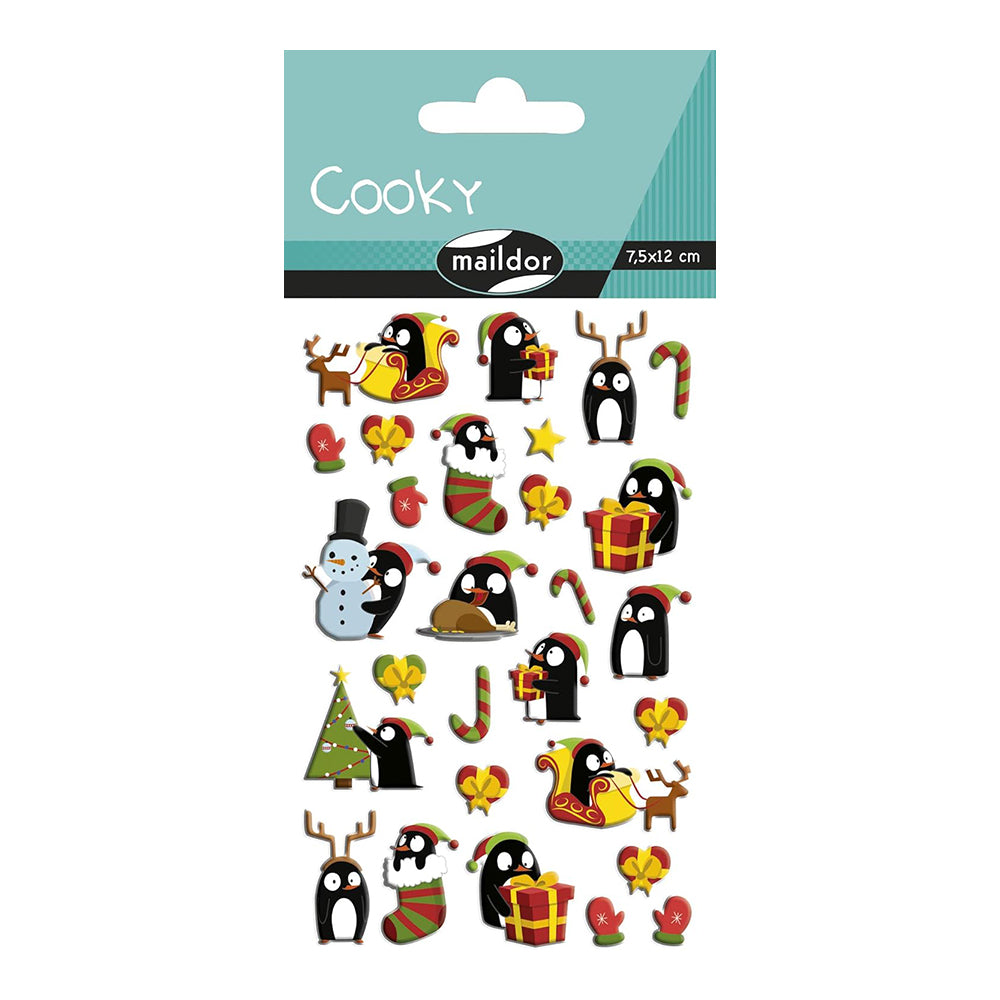 MAILDOR 3D Stickers Cooky Christmas Penguins 1s