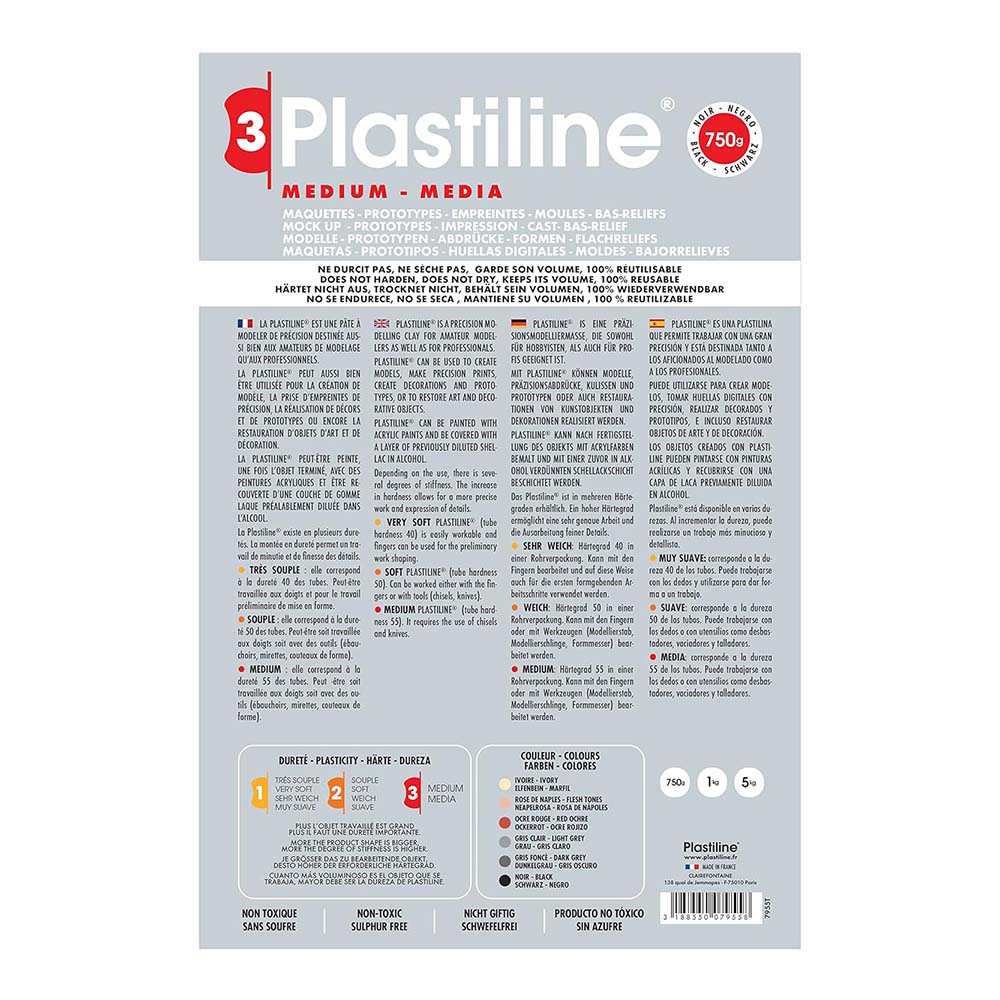 PLASTILINE Modelling Clay 750g 55H Black