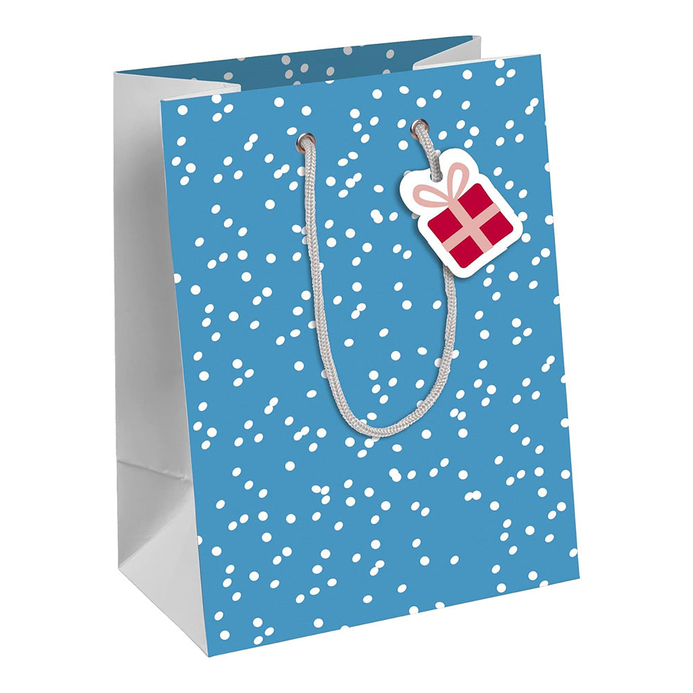 CLAIREFONTAINE Gift Bag M 21.5x10.2x25.3cm Blue Snowflakes