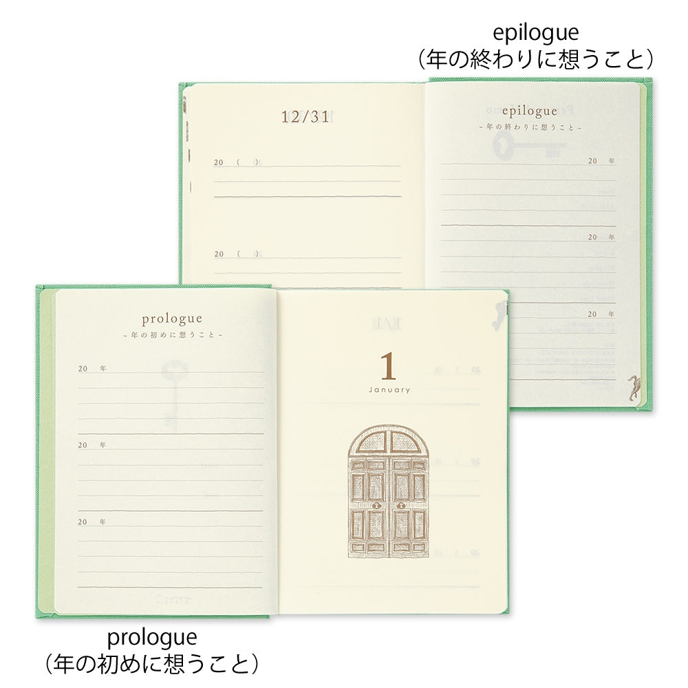 MIDORI Diary 3 Years Gate Mini Green