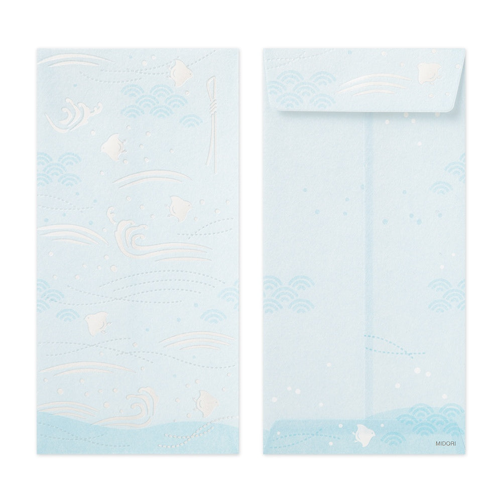 MIDORI Money Envelope 589 Plover And Wave