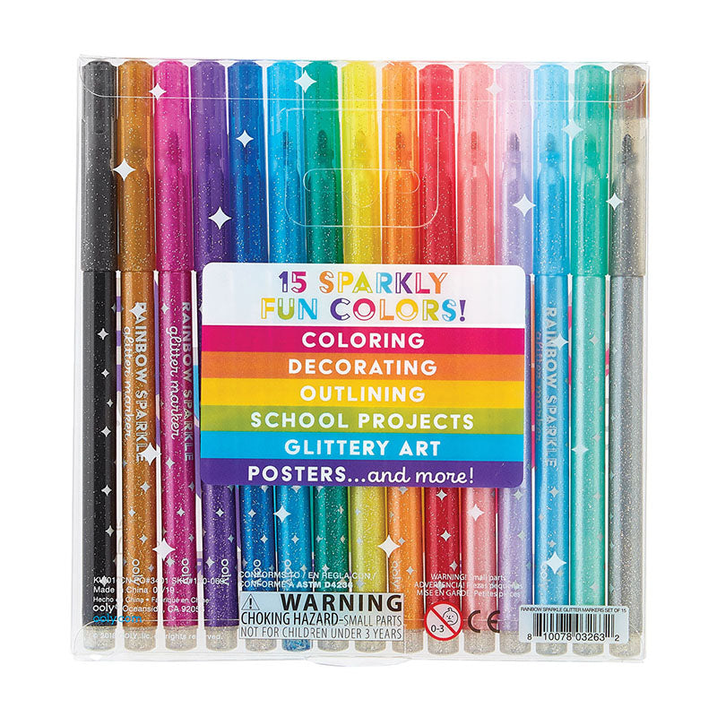 OOLY Rainbow Sparkle Glitter Markers 15s 1233853