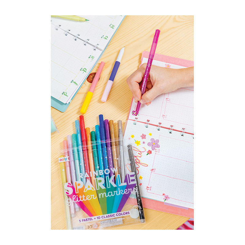 OOLY Rainbow Sparkle Glitter Markers 15s 1233853