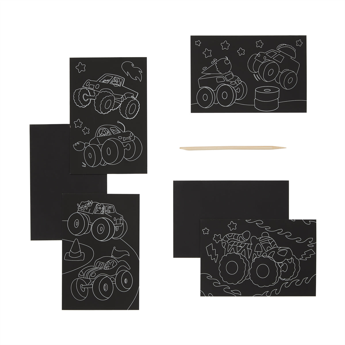 OOLY Mini Scratch & Scribble Art Kit-Monster Truck 1233845