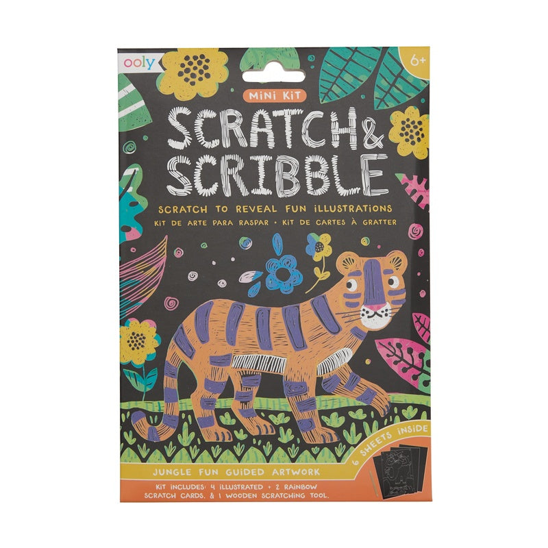 OOLY Mini Scratch & Scribble Art Kit-Jungle Fun 1233844