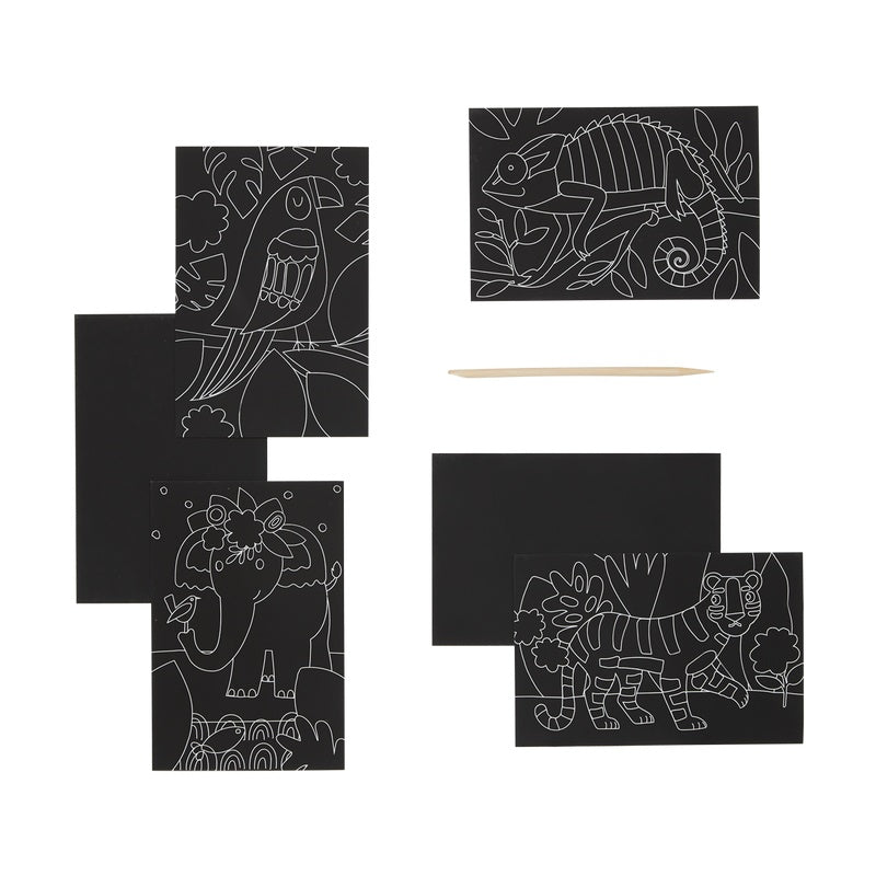 OOLY Mini Scratch & Scribble Art Kit-Jungle Fun 1233844