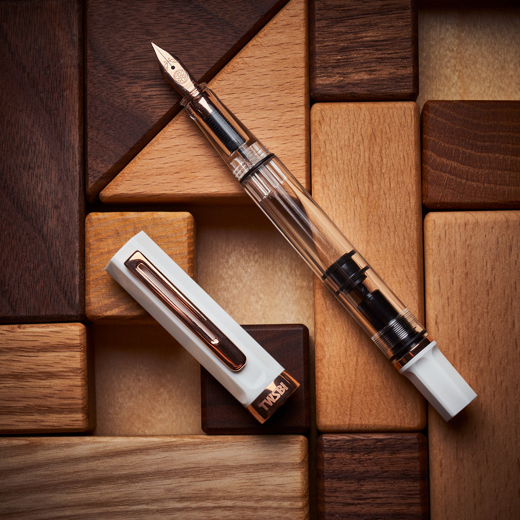 TWSBI ECO Rose Gold White Fountain Pen-Medium