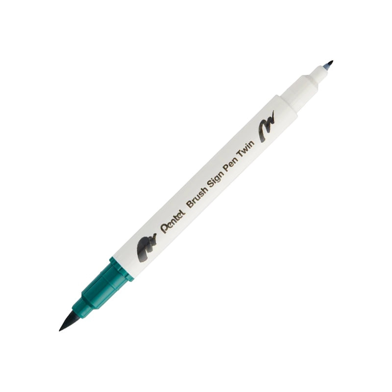 PENTEL Brush Sign Pen Twin-Dark Green