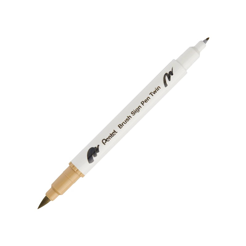 PENTEL Brush Sign Pen Twin-Beige