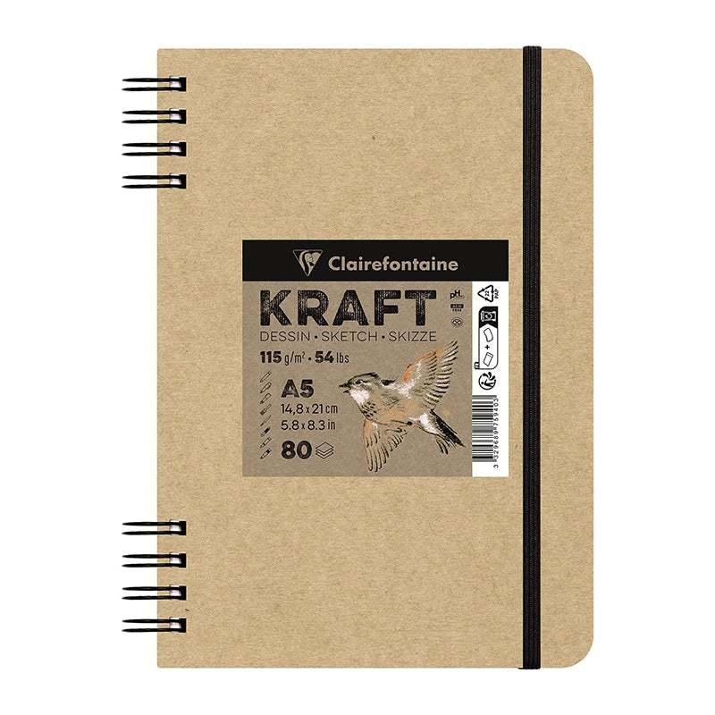 CLAIREFONTAINE Plain Kraft Double WB Book 115g A5 Default Title