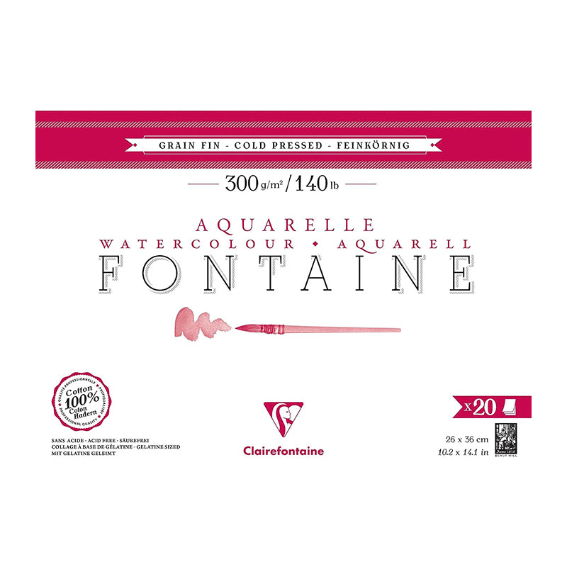 CLAIREFONTAINE Fontaine 4 Sides Cold Pressed 300g 26x36cm 20s Default Title