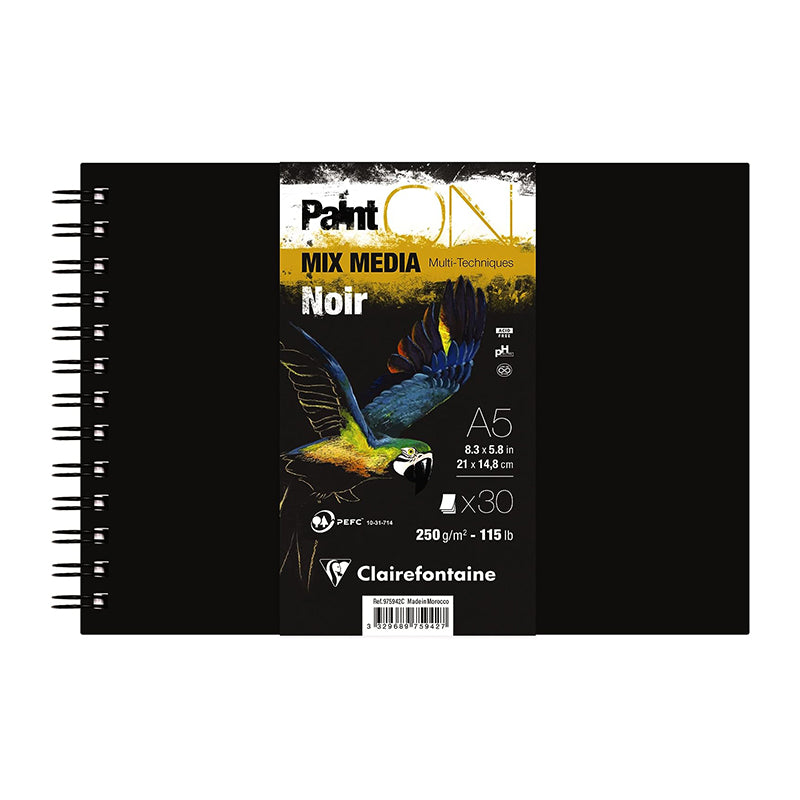 CLAIREFONTAINE Paint ON WB Pad 250g A5 Black 30s Default Title