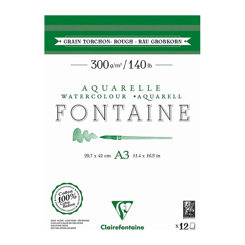 CLAIREFONTAINE Fontaine 2 Sides Rough 300g A4 12s Default Title
