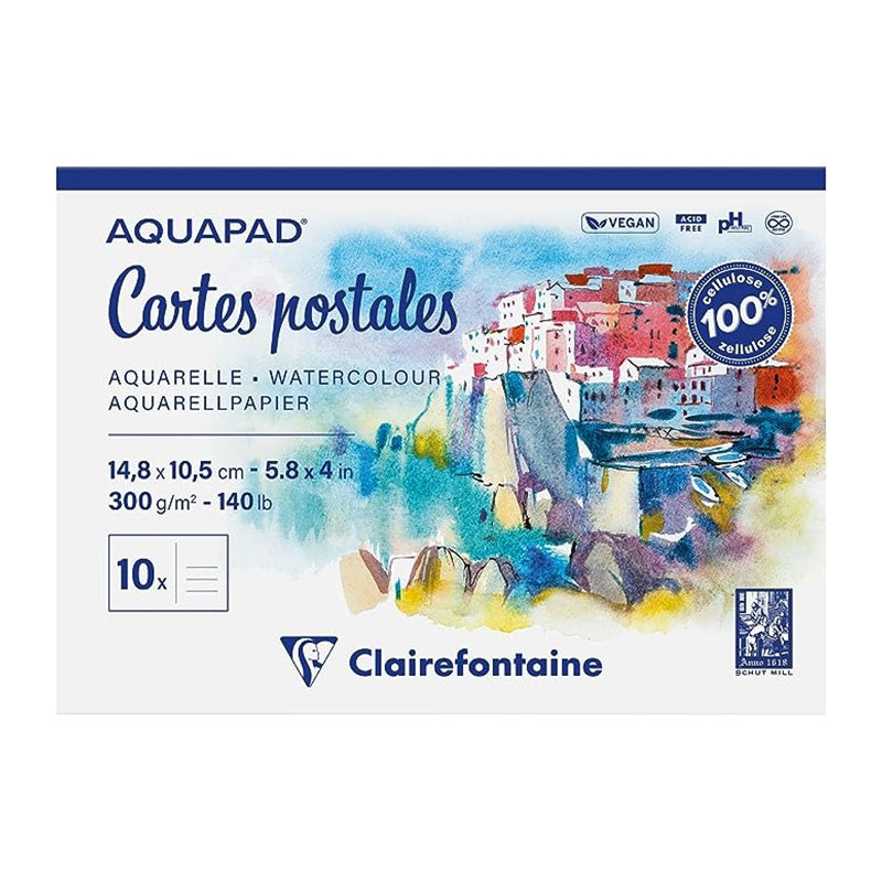 CLAIREFONTAINE Aquapad Postcard Pad 300g A6 20s Default Title