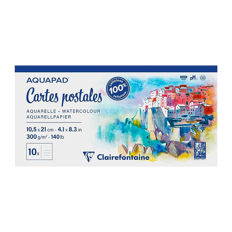 CLAIREFONTAINE Aquapad Postcard Pad 300g A5 10s Default Title