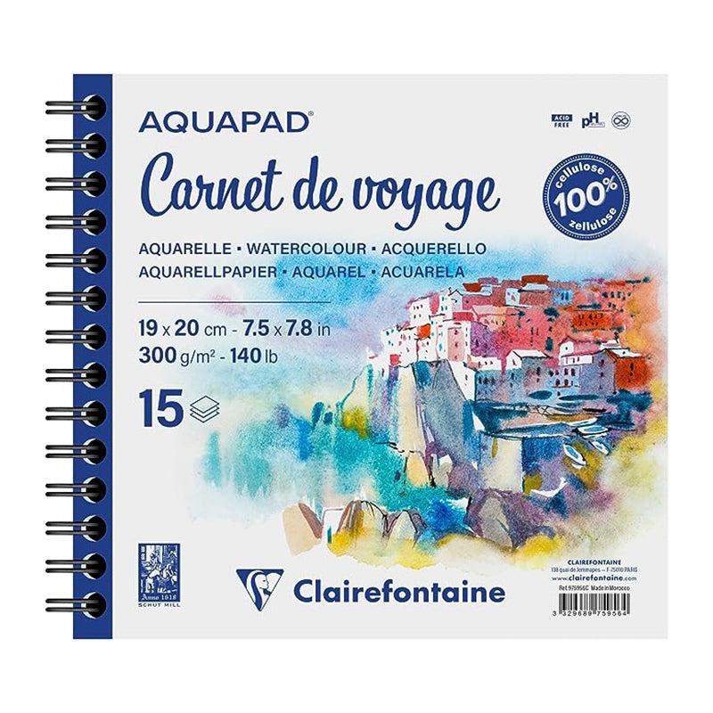 CLAIREFONTAINE Aquapad Wirebound Album 300g 19x20cm L 15s Default Title
