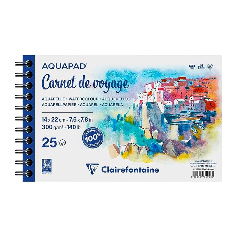 CLAIREFONTAINE Aquapad Wirebound Album 300g 14x22cm L 25s Default Title