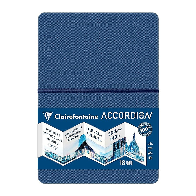CLAIREFONTAINE Accordion Book Medium Fine Grain 300g A5 18p Default Title