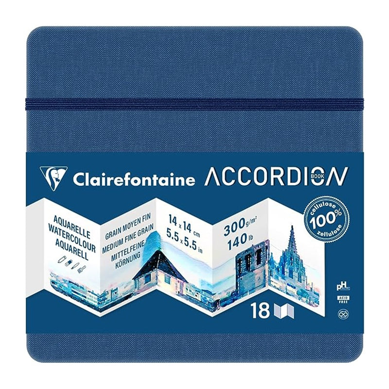 CLAIREFONTAINE Accordion Book Medium Fine Grain 300g 14x14cm 18p Default Title