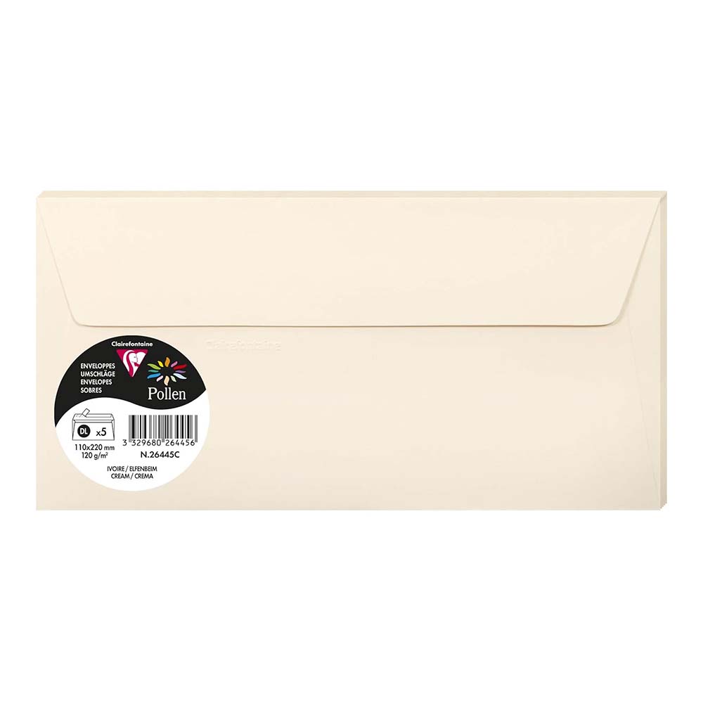 POLLEN Envelopes 120g 110x220mm Cream 5s